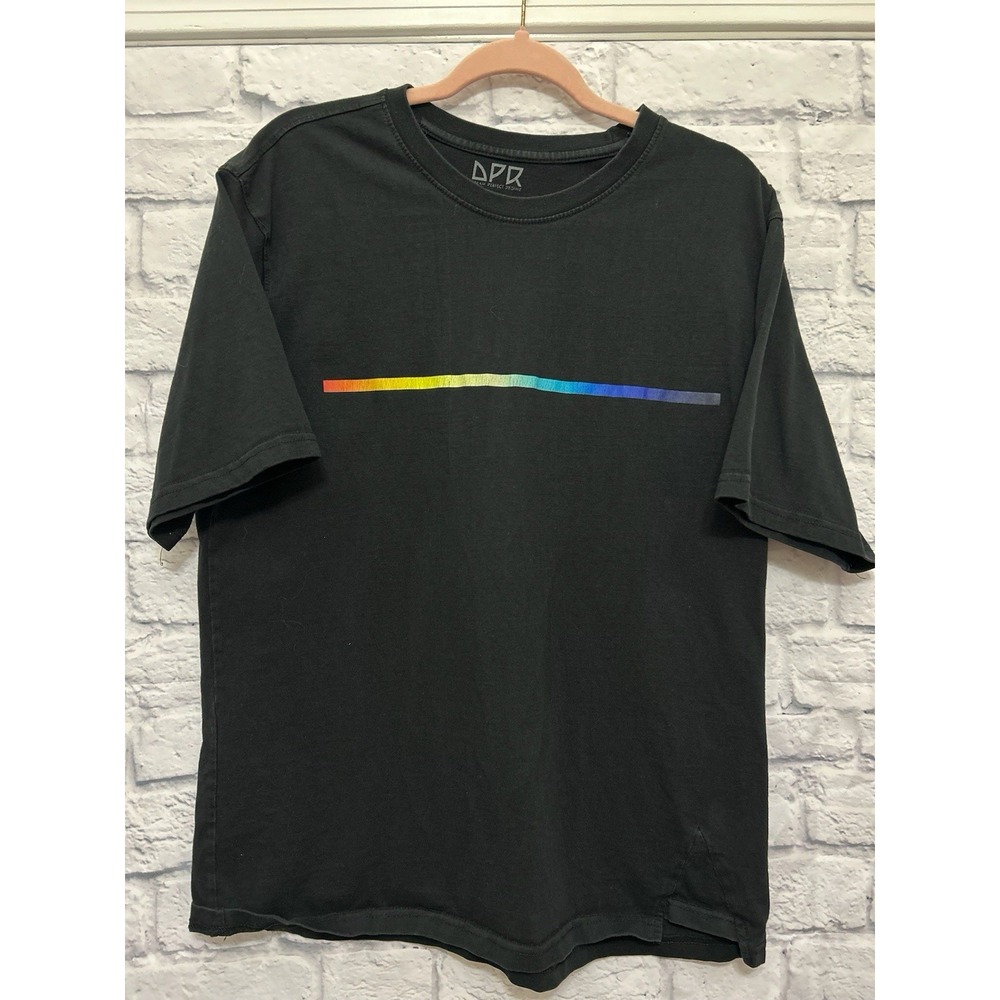 DPR Dream Perfect Regime Black Rainbow Graphic T-Shirt Size 2 K-Pop Streetwear